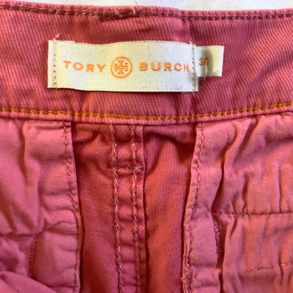 Size 30 Pink Tory Burch Pink Chino Shorts Roll Tab Hem - Picture 11 of 11
